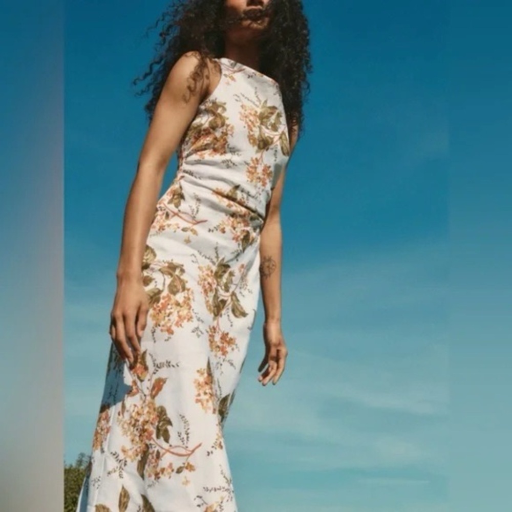 Floral Reformation Casette Linen Dress - Bella Sleeveless Maxi Dress small 0